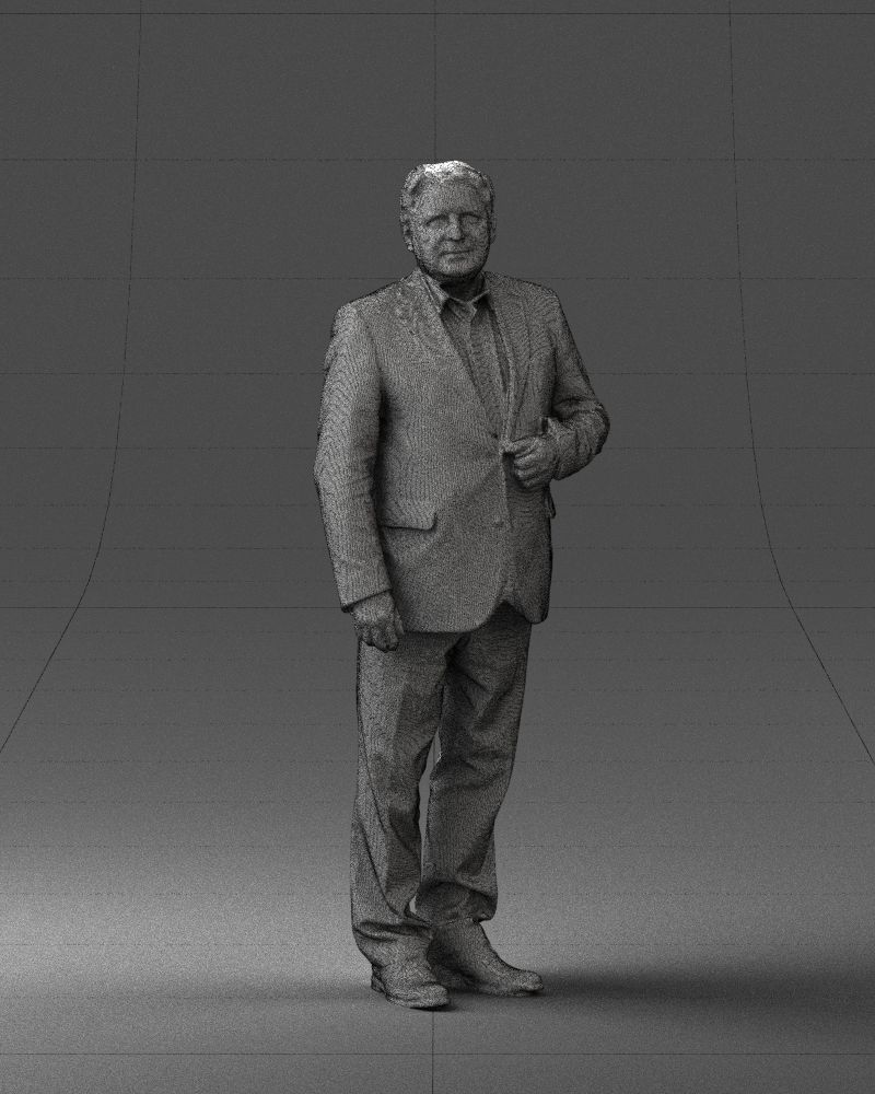 Grandfather plaid gray jacket 0518 3D Print Ready 3D print model_2