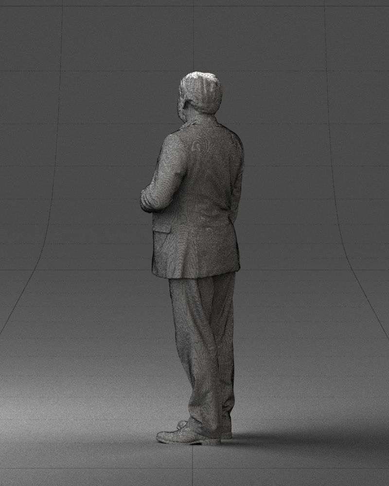 Grandfather plaid gray jacket 0518 3D Print Ready 3D print model_17