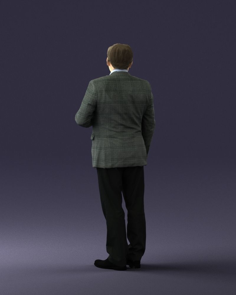 Grandfather plaid gray jacket 0518 3D Print Ready 3D print model_18