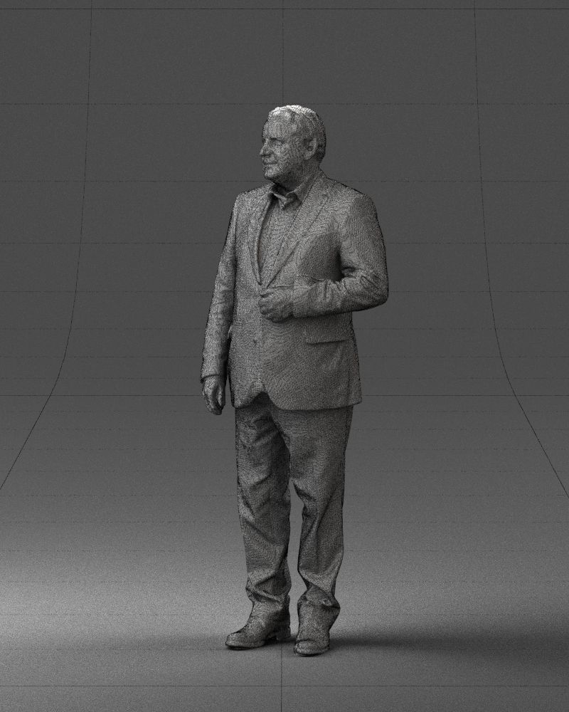 Grandfather plaid gray jacket 0518 3D Print Ready 3D print model_8