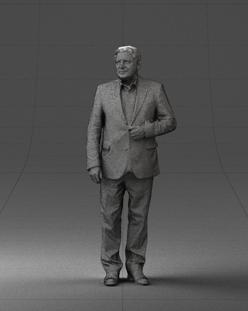 Grandfather plaid gray jacket 0518 3D Print Ready 3D print model_5