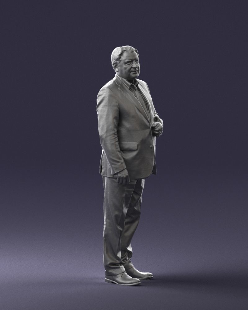 Grandfather plaid gray jacket 0518 3D Print Ready 3D print model_34