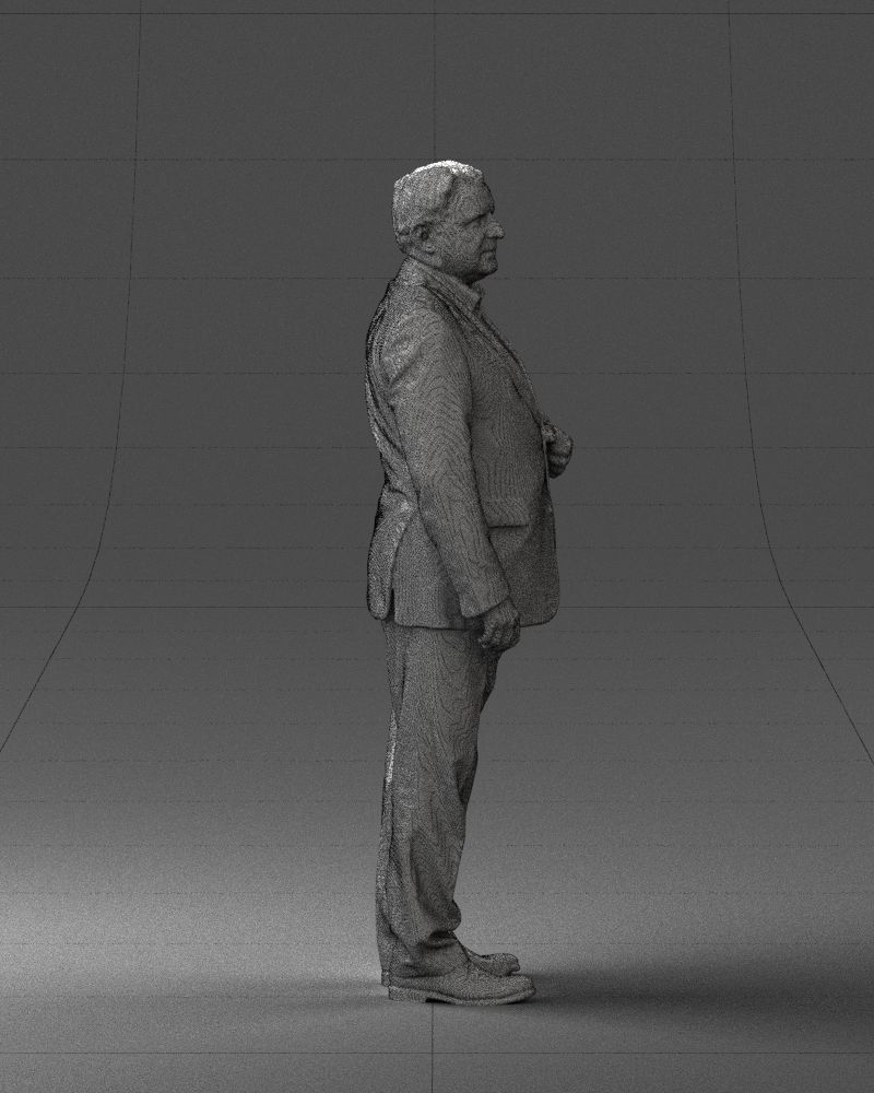 Grandfather plaid gray jacket 0518 3D Print Ready 3D print model_32