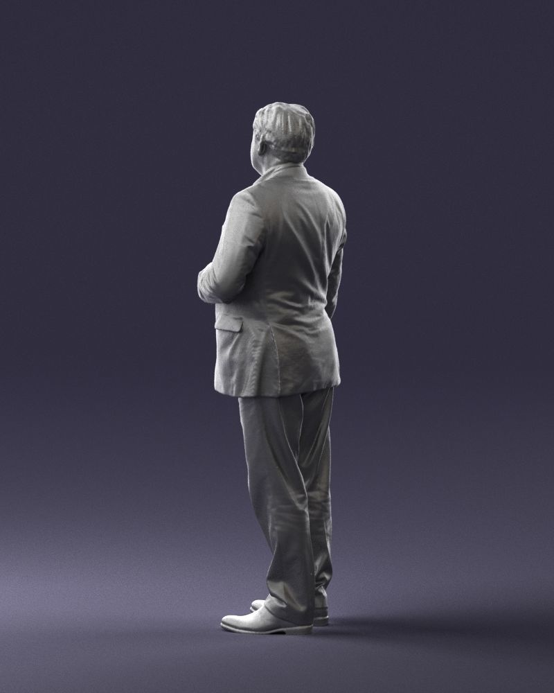 Grandfather plaid gray jacket 0518 3D Print Ready 3D print model_16