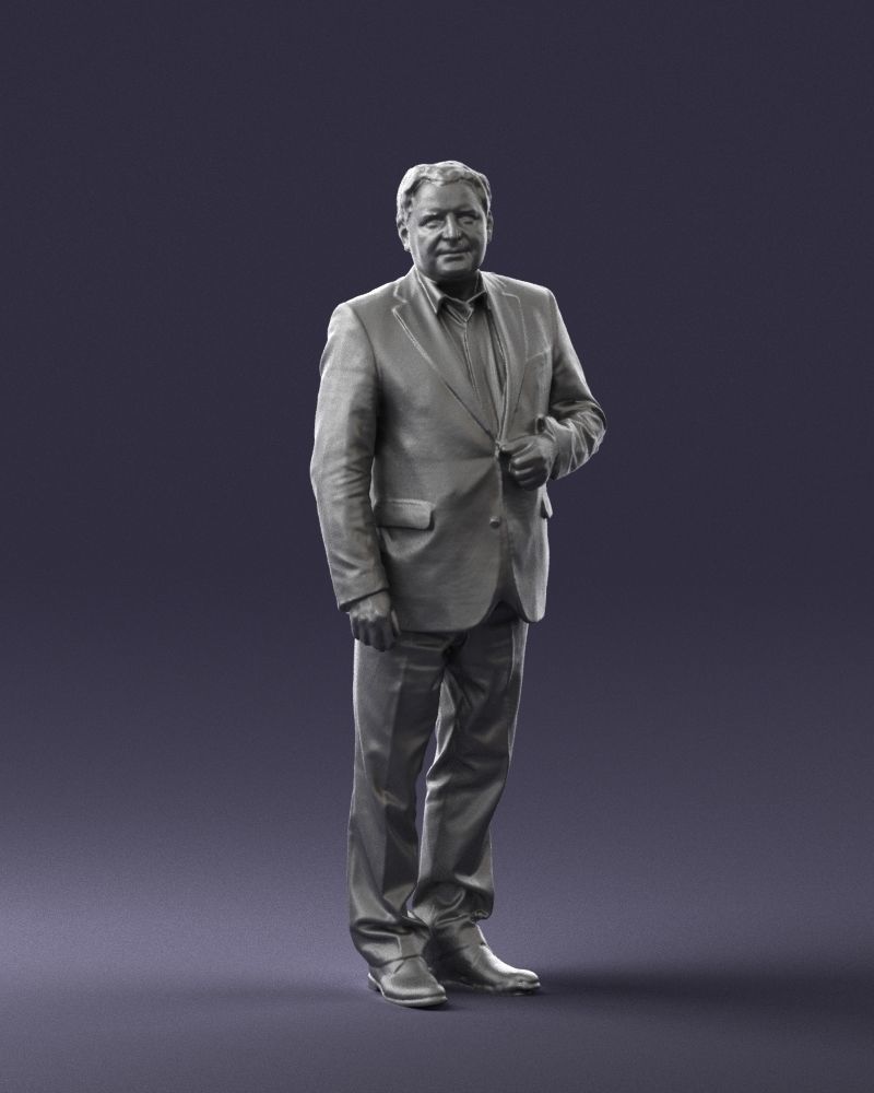 Grandfather plaid gray jacket 0518 3D Print Ready 3D print model_1