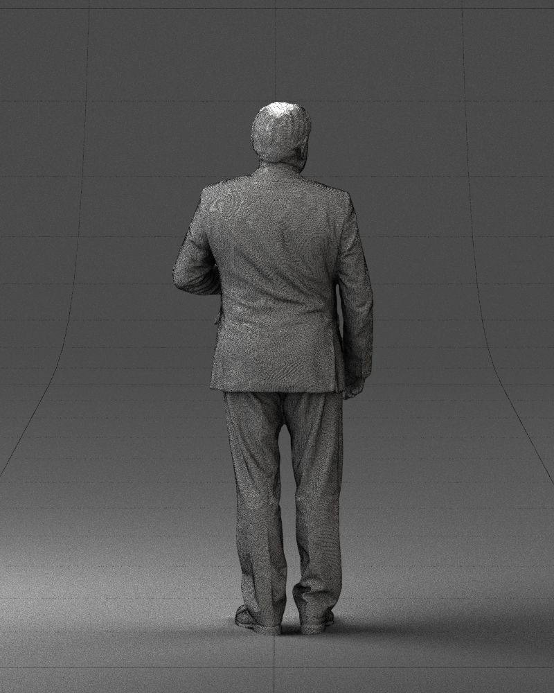 Grandfather plaid gray jacket 0518 3D Print Ready 3D print model_23