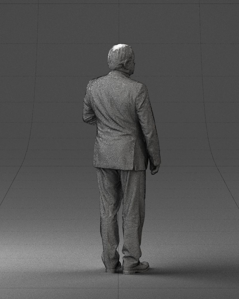 Grandfather plaid gray jacket 0518 3D Print Ready 3D print model_26