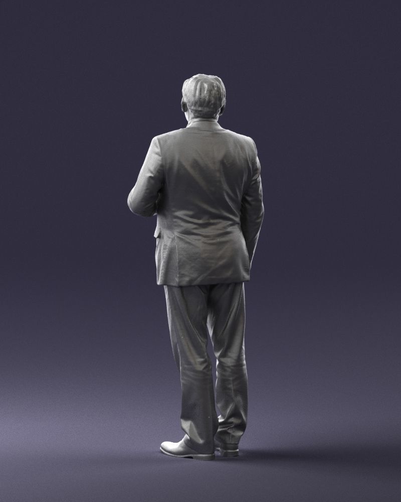 Grandfather plaid gray jacket 0518 3D Print Ready 3D print model_19