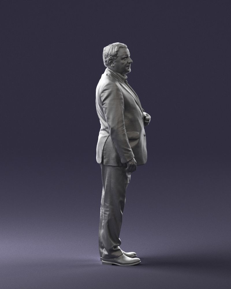 Grandfather plaid gray jacket 0518 3D Print Ready 3D print model_31