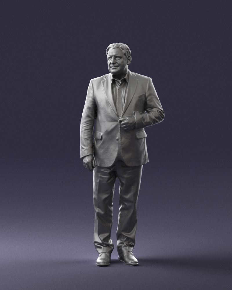 Grandfather plaid gray jacket 0518 3D Print Ready 3D print model_4