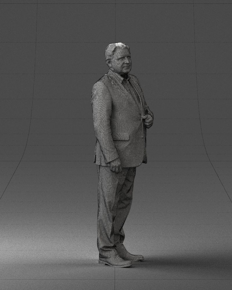Grandfather plaid gray jacket 0518 3D Print Ready 3D print model_35