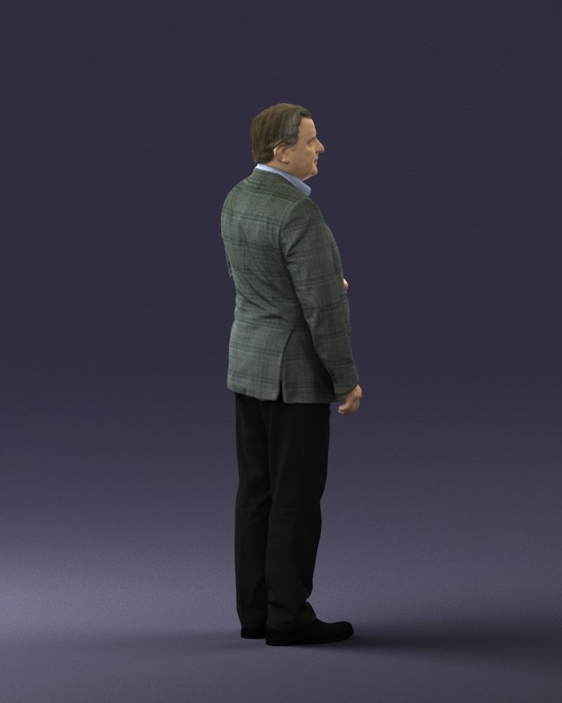 Grandfather plaid gray jacket 0518 3D Print Ready 3D print model_27