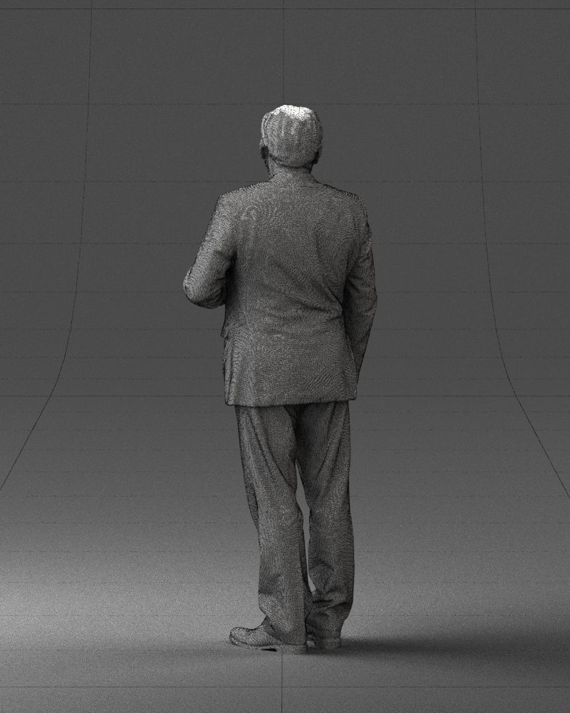 Grandfather plaid gray jacket 0518 3D Print Ready 3D print model_20