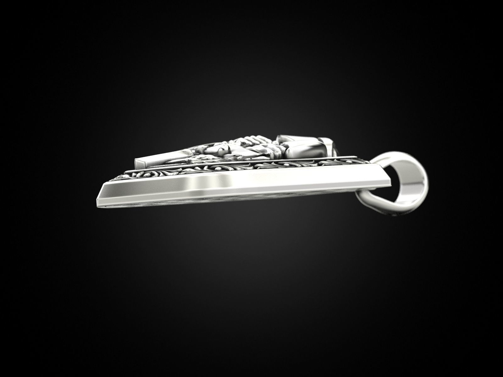 Knight Pendant 3D print model_4