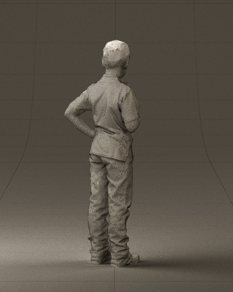 Kid in jeans white shirt 0537 3D Print Ready 3D print model_17