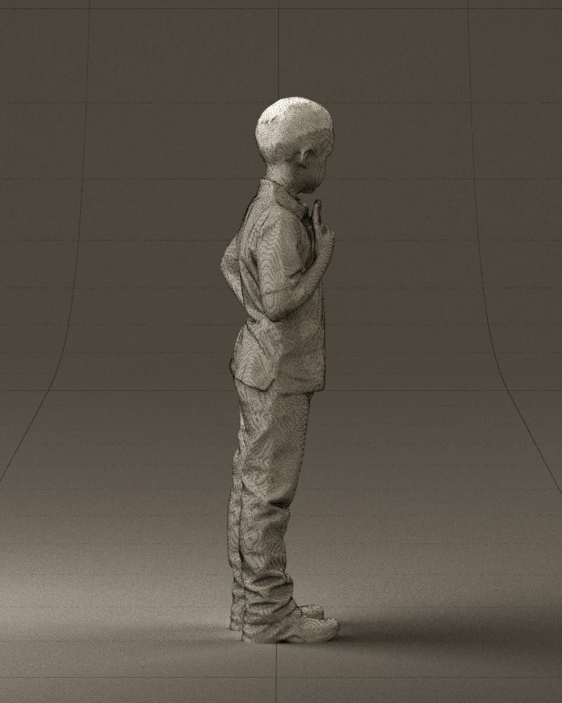 Kid in jeans white shirt 0537 3D Print Ready 3D print model_14