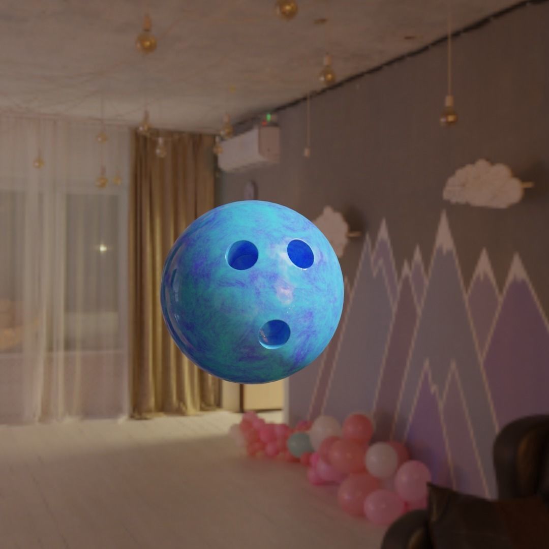 CUSTOM BOWLING BALL 3D model_4