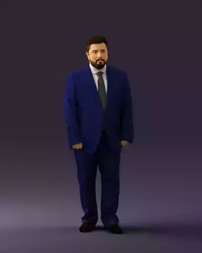 Man in blue suit 0547 3D Print Ready