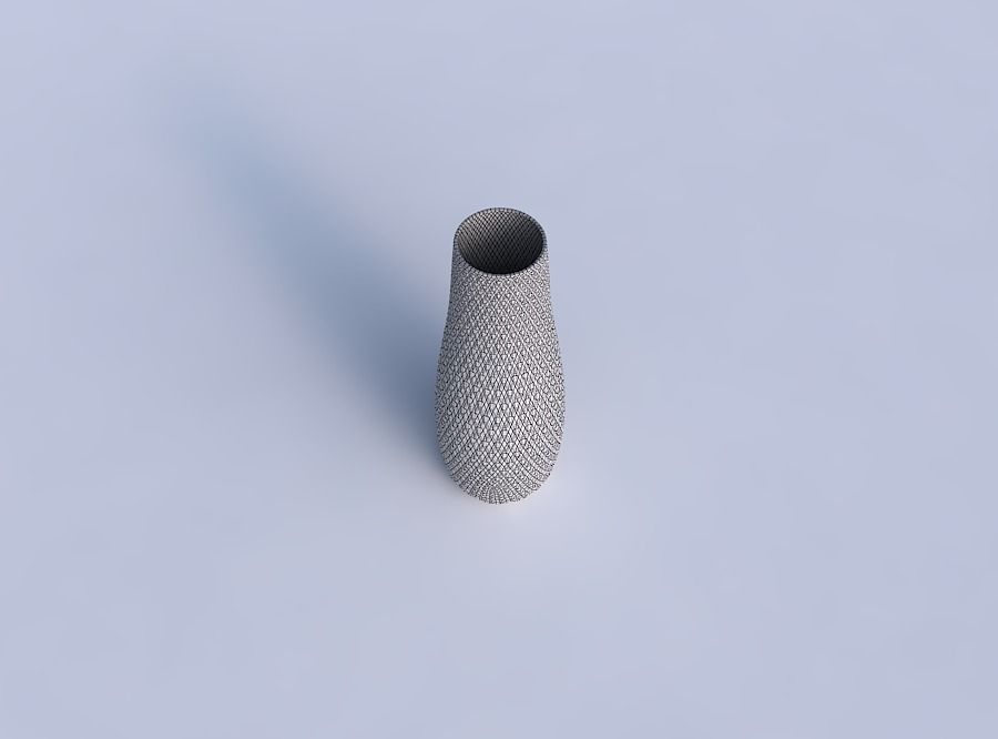 Vase with diagonal grid dents 3D print model_6