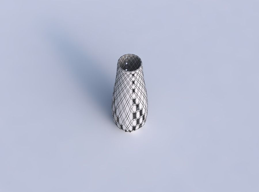 Vase with checker grid lattice 3 3D print model_6