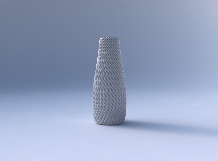 Vase with bent extruded pattern 3D print model_4