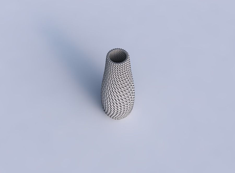 Vase with bent extruded pattern 3D print model_6