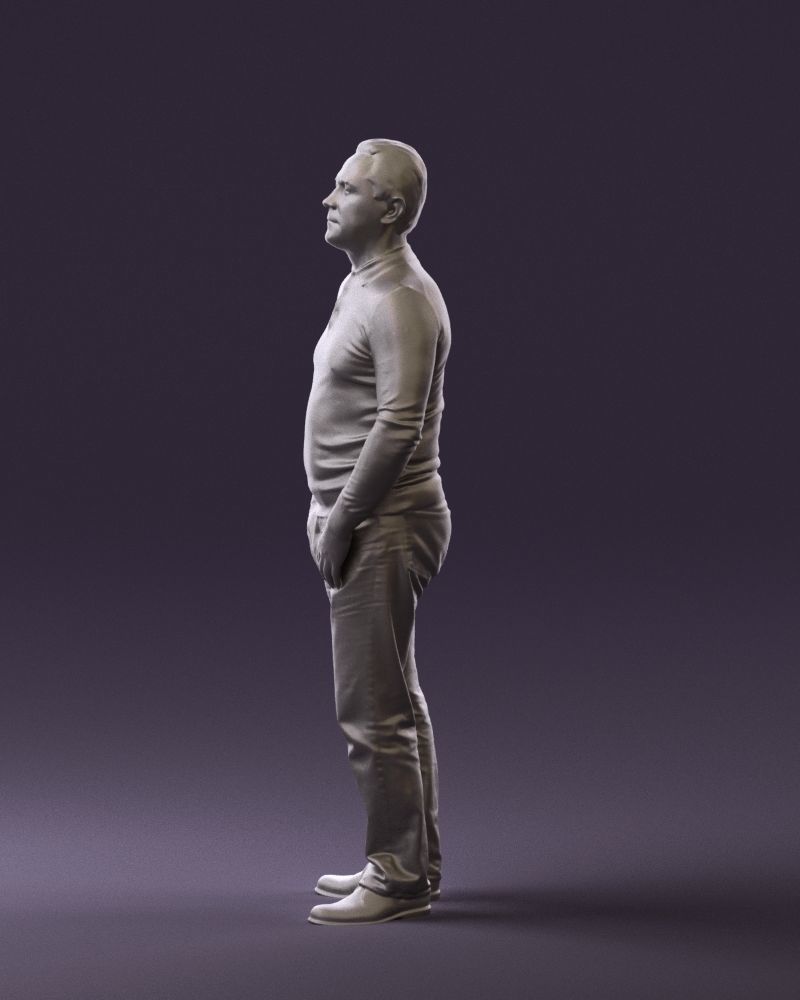 Man in blue colored polo 0551 3D model_25