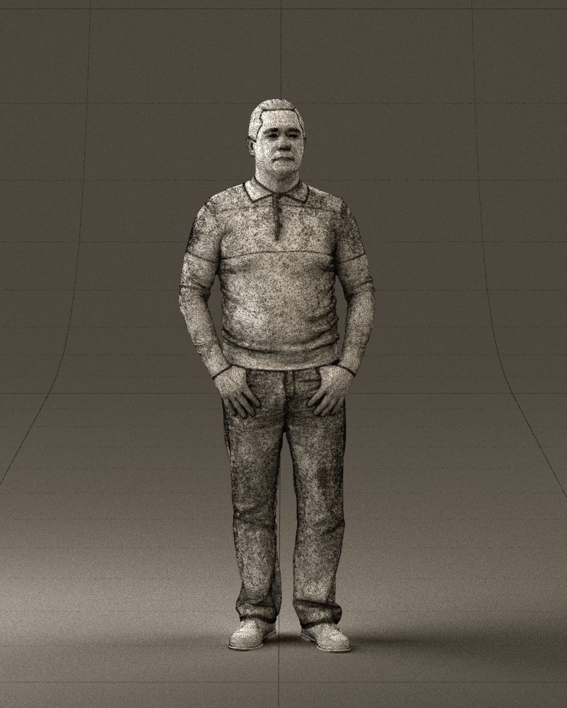 Man in blue colored polo 0551 3D model_35