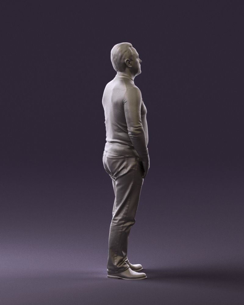 Man in blue colored polo 0551 3D model_13