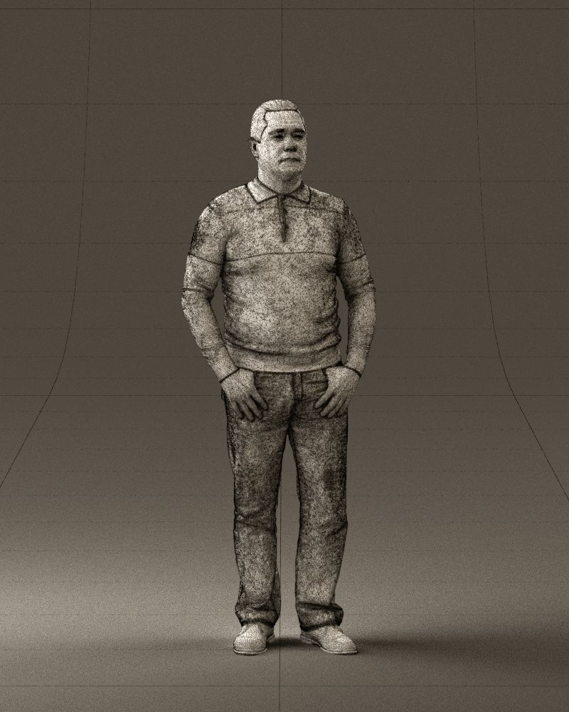 Man in blue colored polo 0551 3D model_38