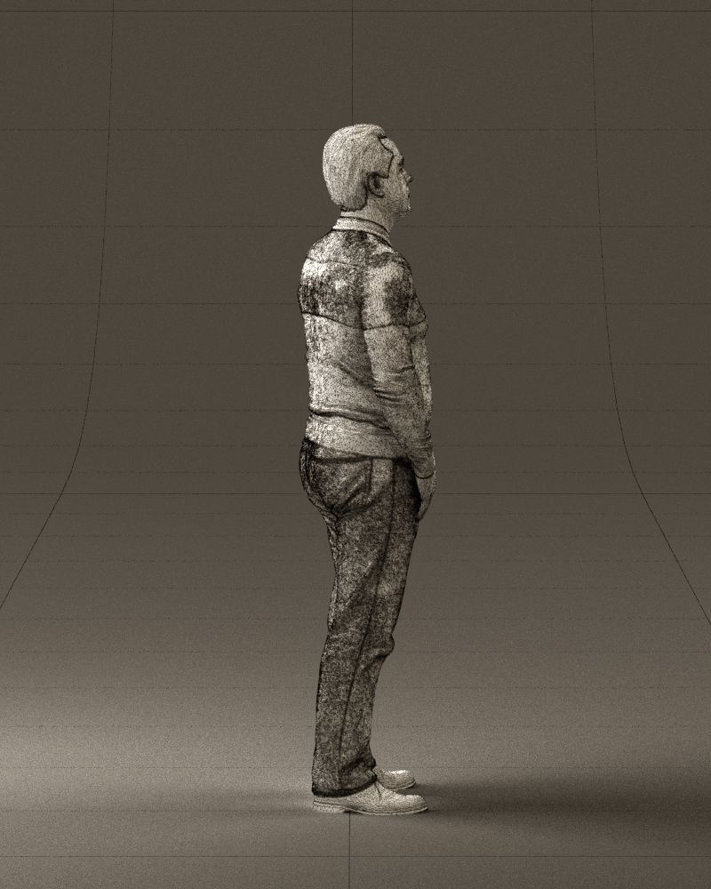 Man in blue colored polo 0551 3D model_14