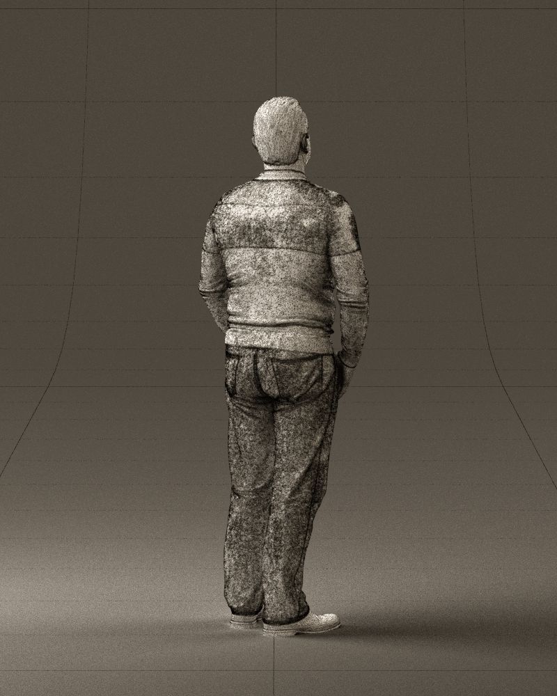 Man in blue colored polo 0551 3D model_17