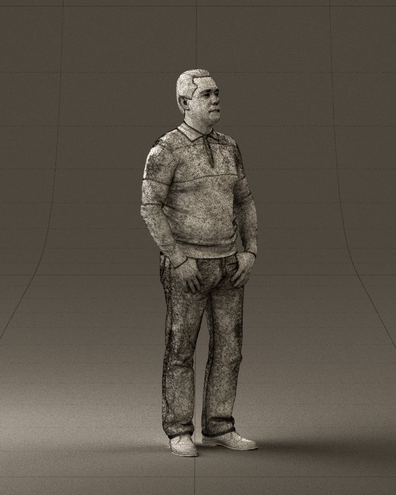 Man in blue colored polo 0551 3D model_8