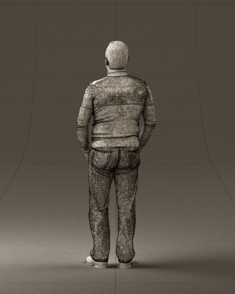 Man in blue colored polo 0551 3D model_20