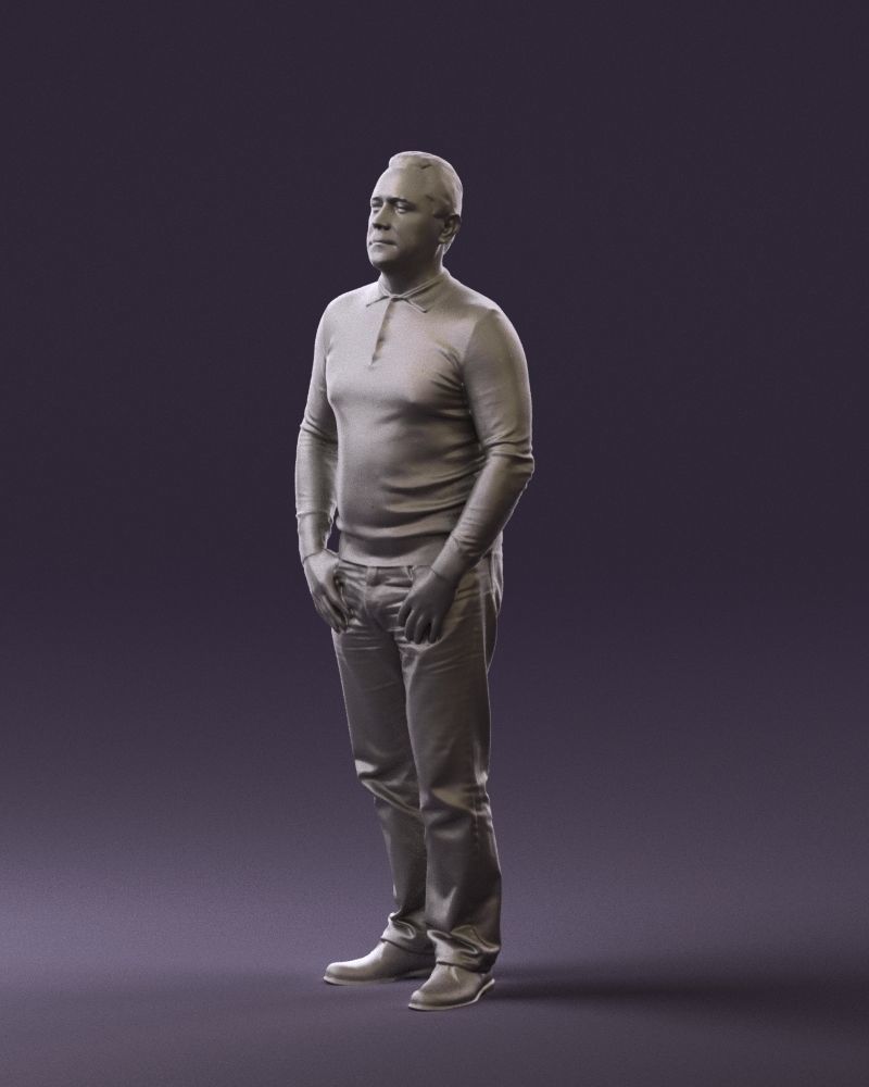 Man in blue colored polo 0551 3D model_28