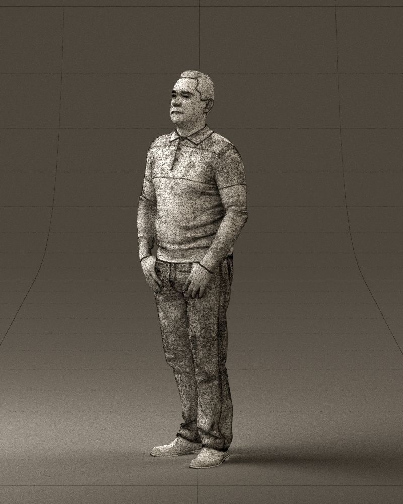 Man in blue colored polo 0551 3D model_29