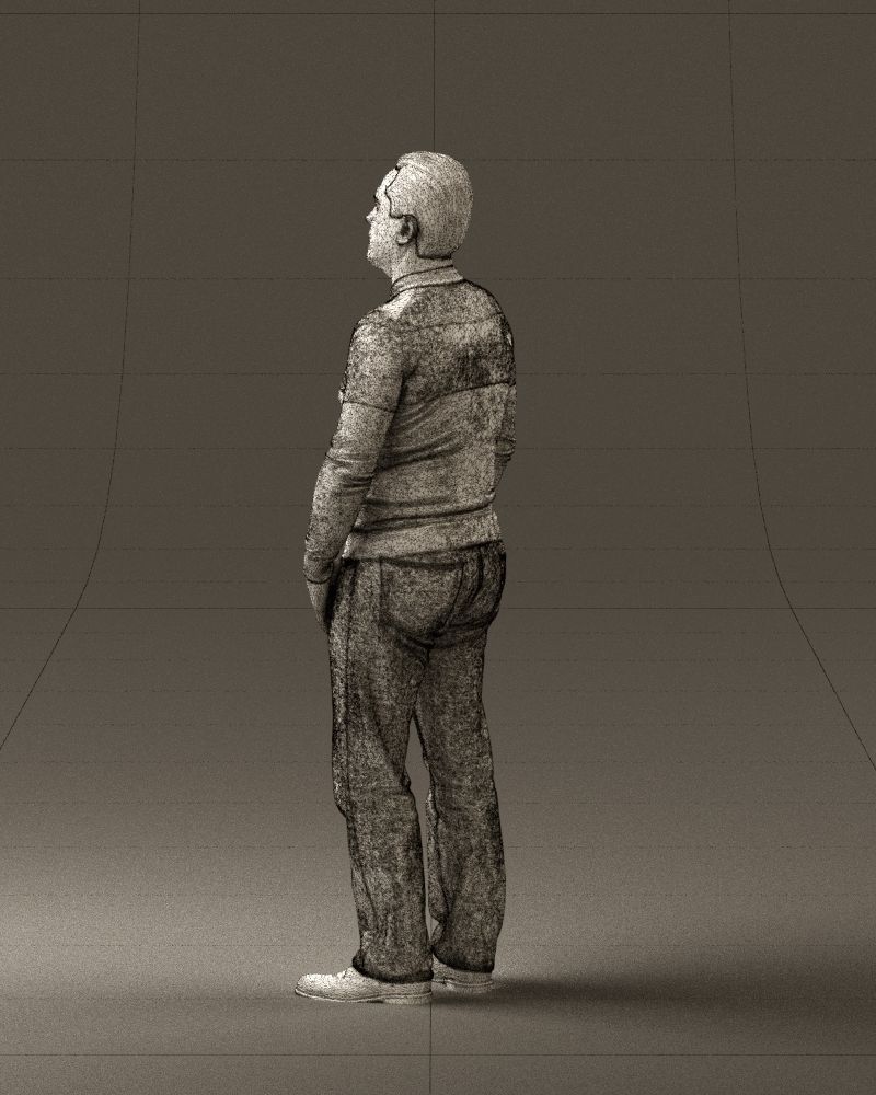 Man in blue colored polo 0551 3D model_23