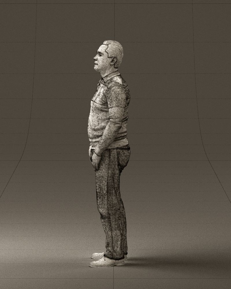 Man in blue colored polo 0551 3D model_26