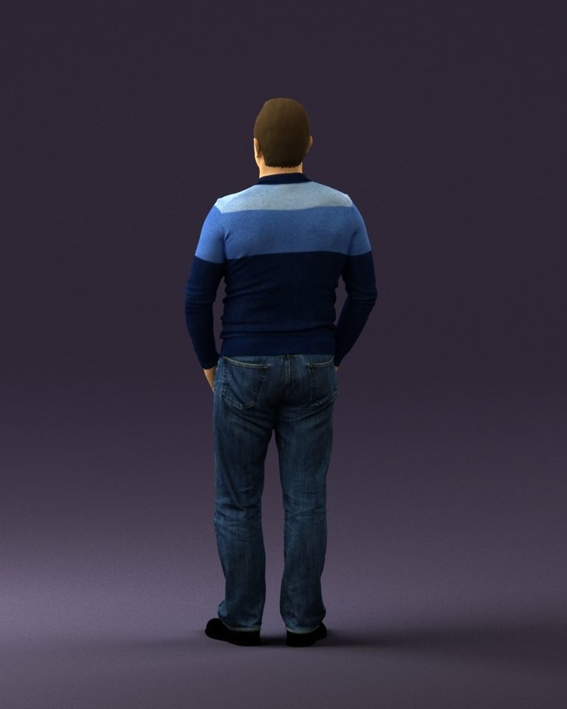 Man in blue colored polo 0551 3D model_18