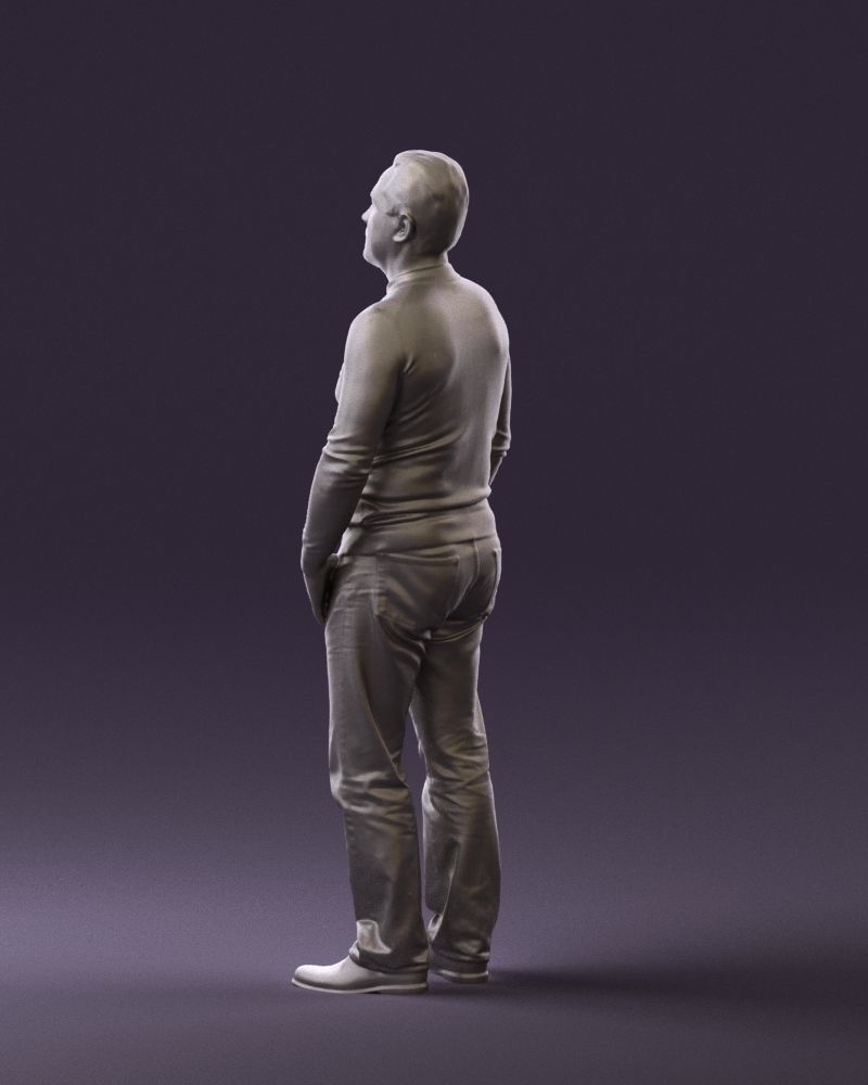 Man in blue colored polo 0551 3D model_22