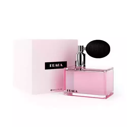 Pink Glass Container Of Perfume