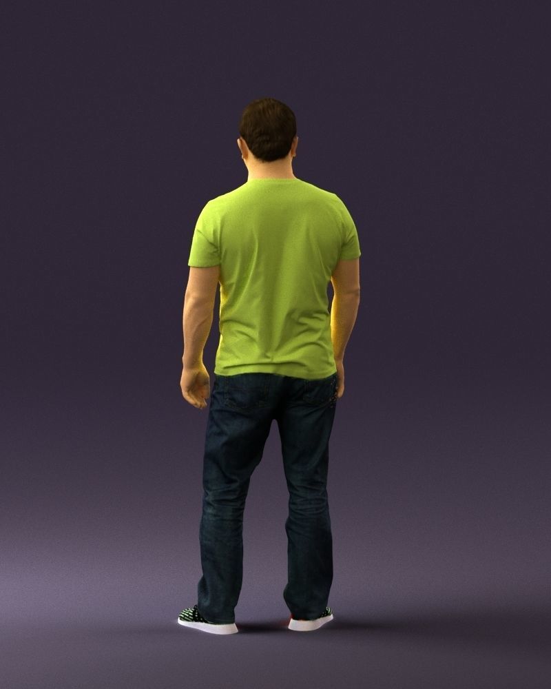 Man in golden shirt 0554 3D model_18