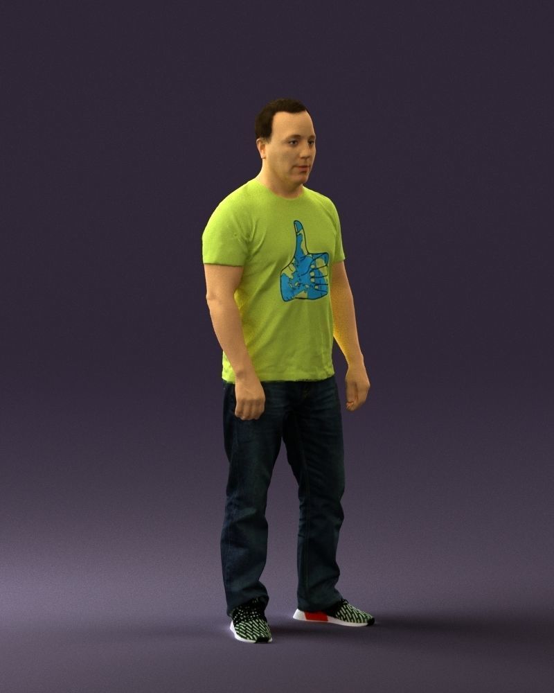 Man in golden shirt 0554 3D model_6
