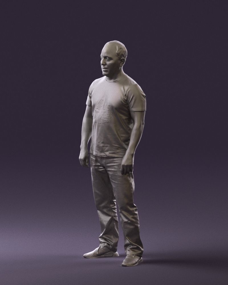 Man in golden shirt 0554 3D model_28