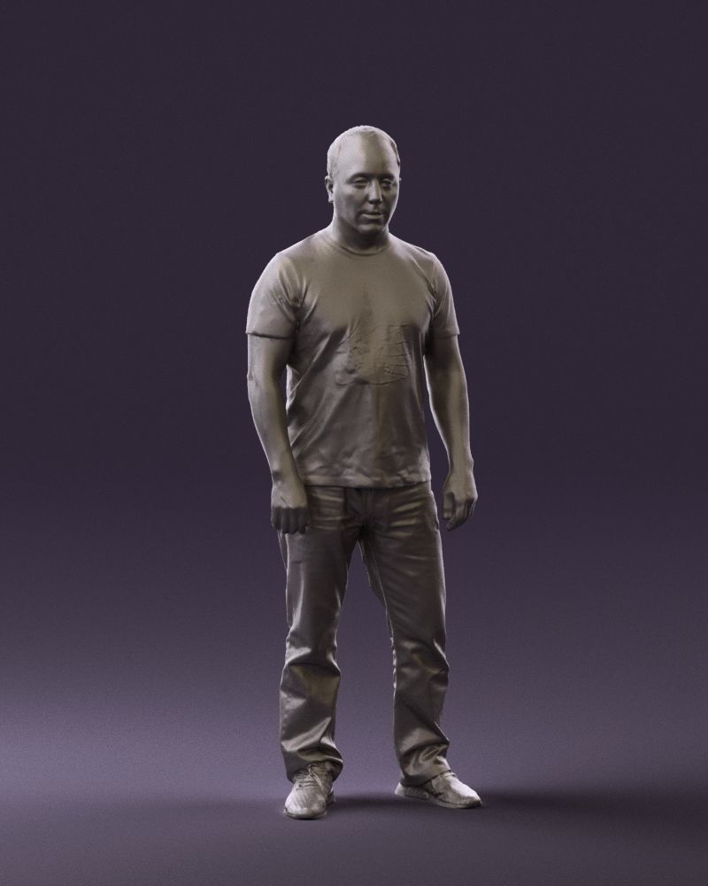 Man in golden shirt 0554 3D model_4