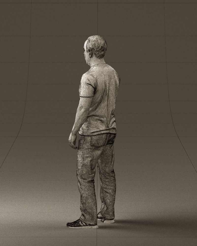 Man in golden shirt 0554 3D model_23
