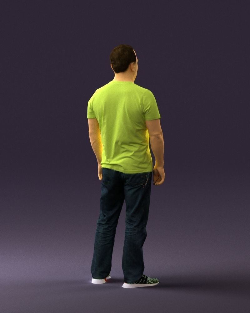 Man in golden shirt 0554 3D model_15