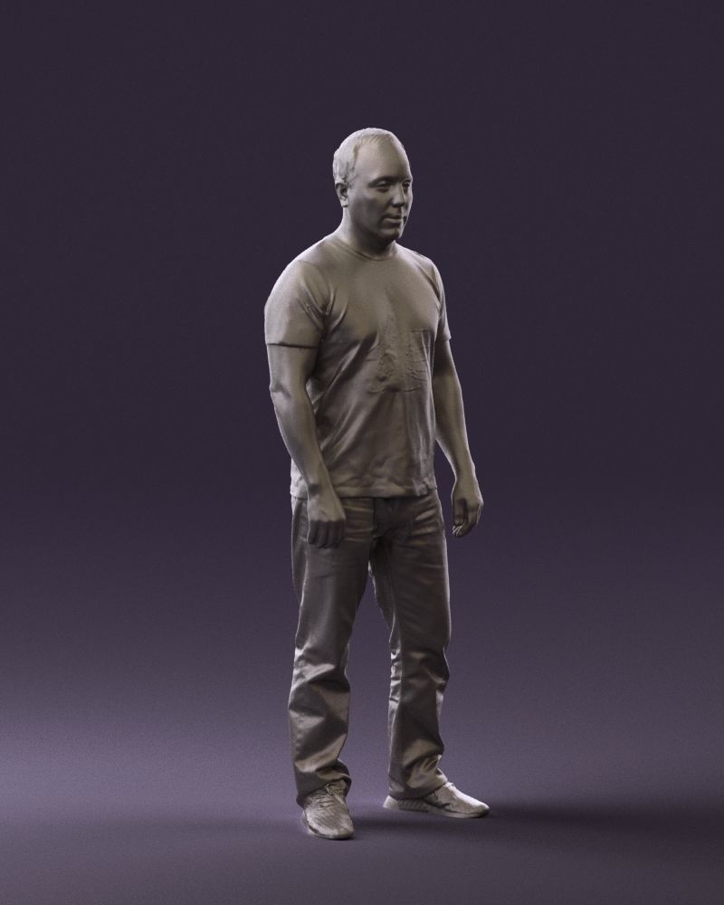 Man in golden shirt 0554 3D model_7