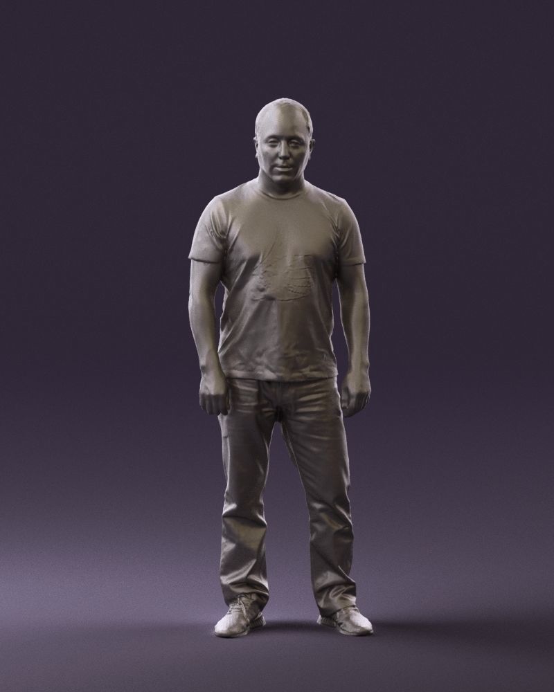 Man in golden shirt 0554 3D model_34