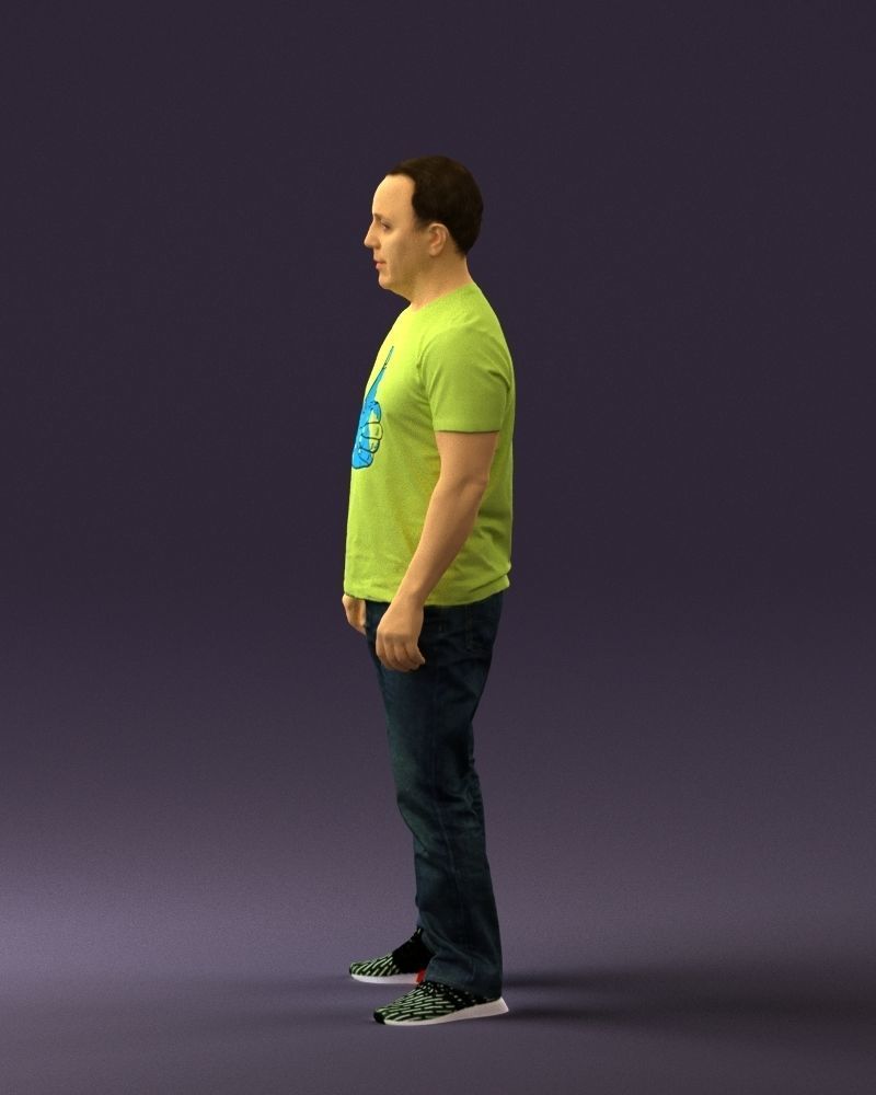 Man in golden shirt 0554 3D model_24